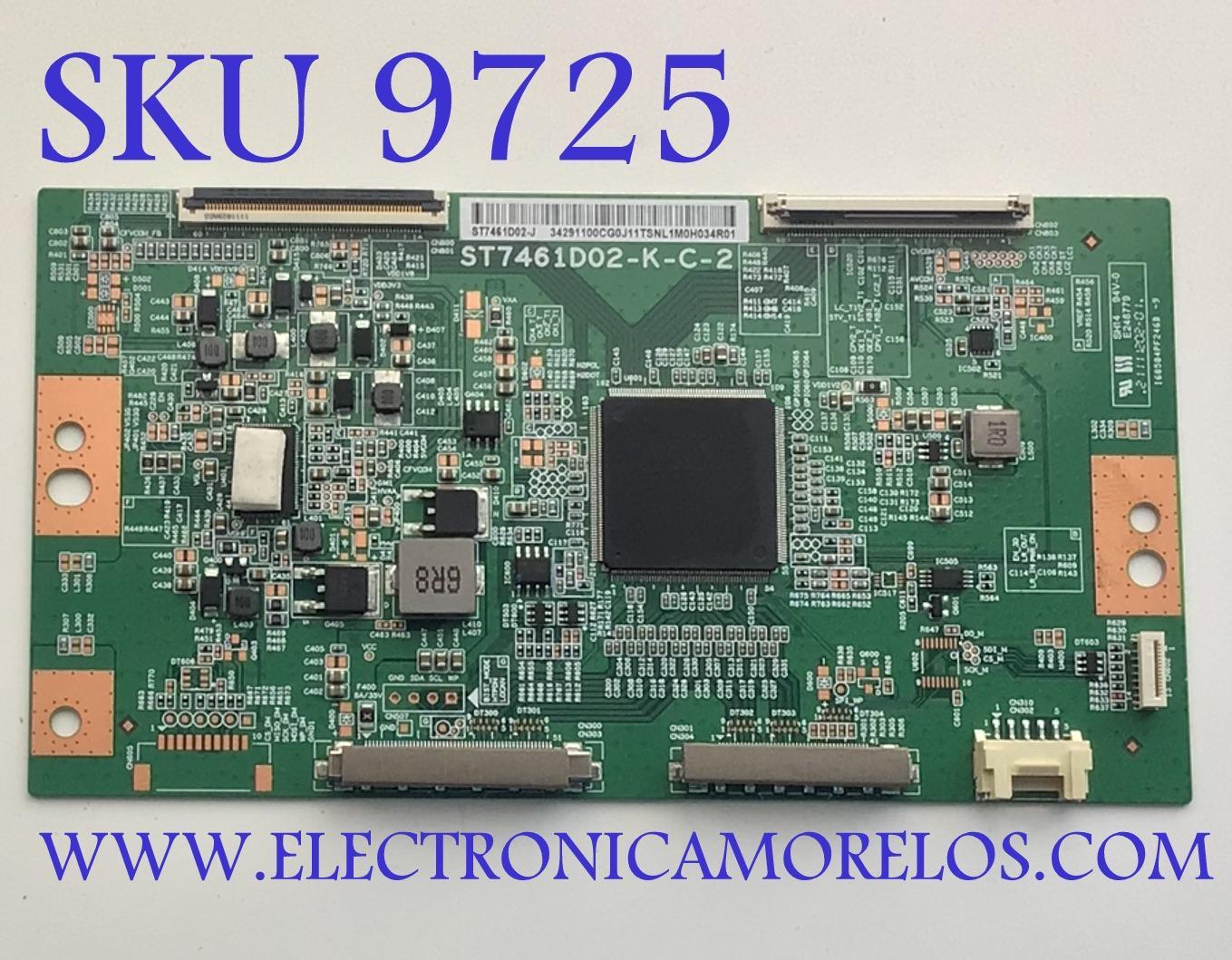 T-CON PARA TV SONY BRAVIA / NUMERO DE PARTE ST7461D02-J / 34291100CG / ST7461D02-K-C-2 / PANEL YDCM075DCS11 / MODELOS XR-75X90K / XR75X90K / KD-75X85K / KD75X85K / XR-75X90CK